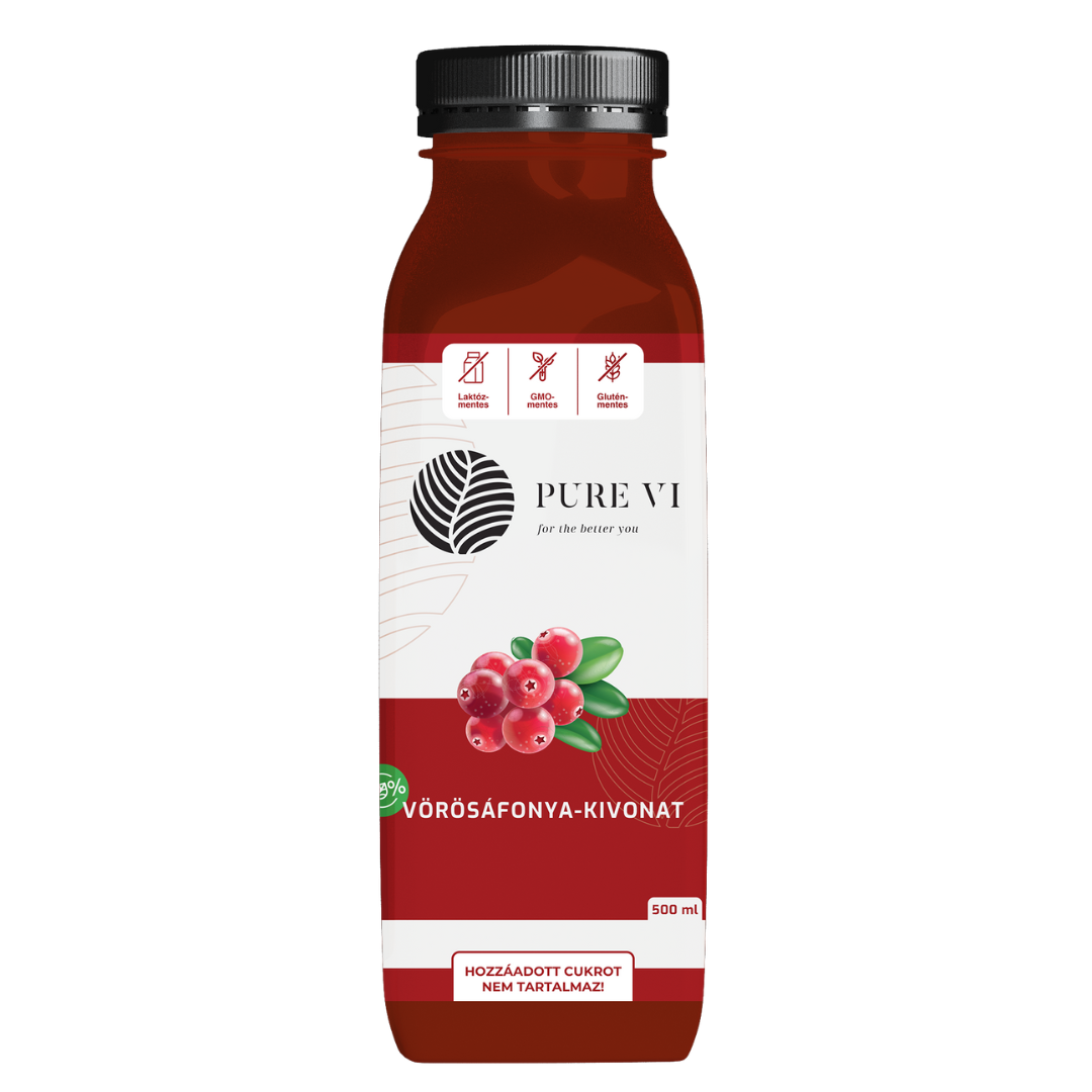 Pure Vi Vörösáfonya Kivonat 500 ml - antioxidáns, immunerősítő, vérnyomás szabályzó