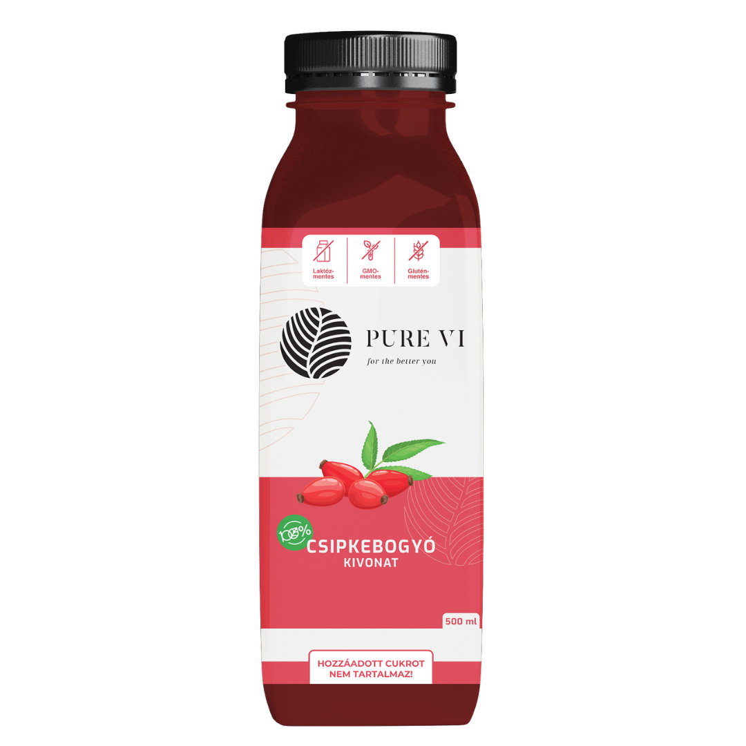 Pure Vi Csipkebogyó Kivonat 500 ml-C-vitaminban gazdag, immunerősítő
