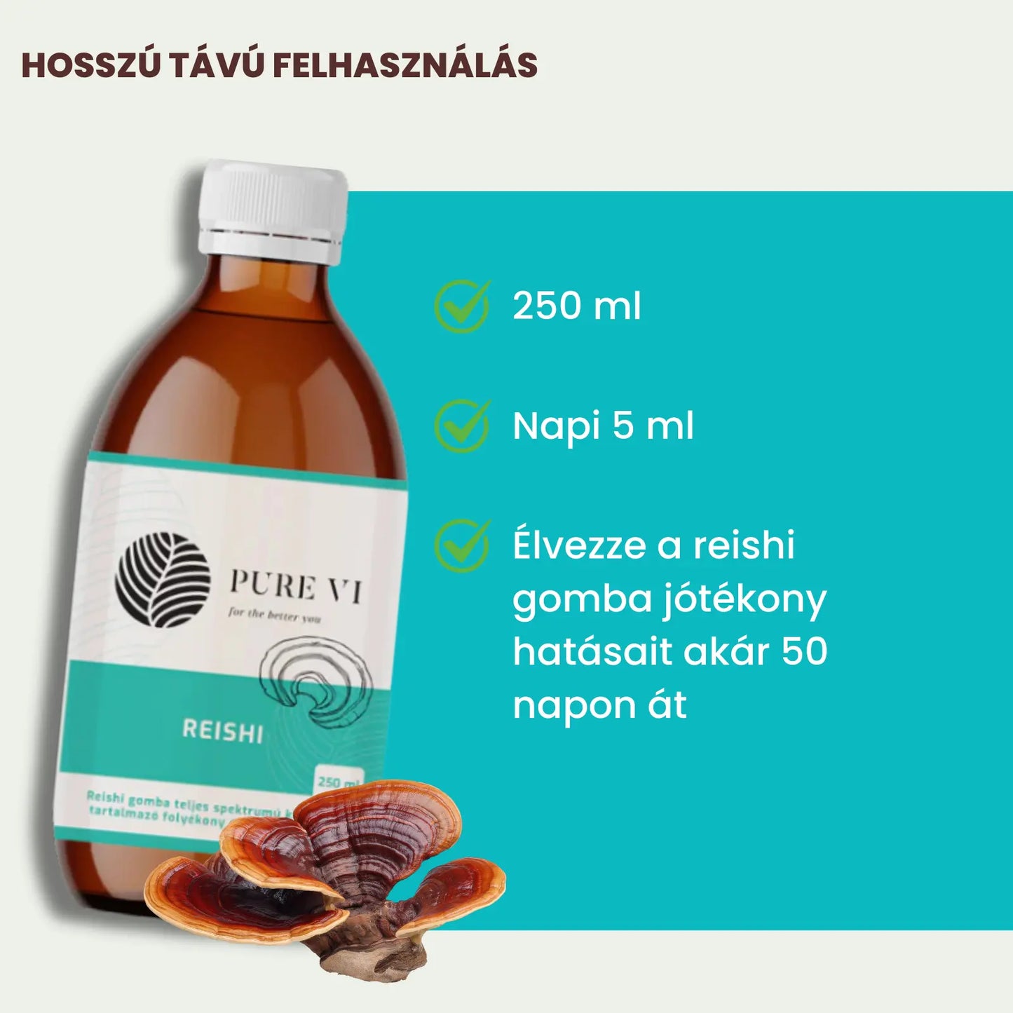Pure Vi Reishi Gomba / Pecsétviaszgomba Kivonat (250ml)