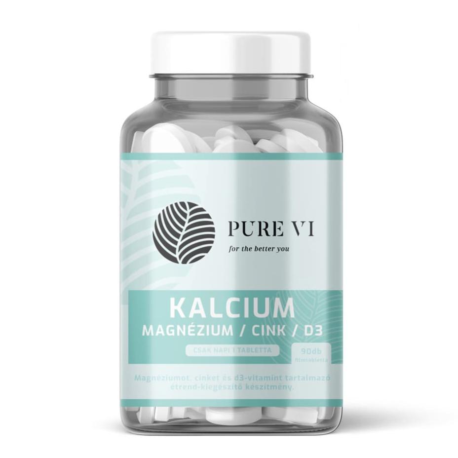 Pure Vi Kalcium-Magnézium-Cink-D3-immunrendszer, csontok, izmok, ásványi anyagok, vitamin készítmény
