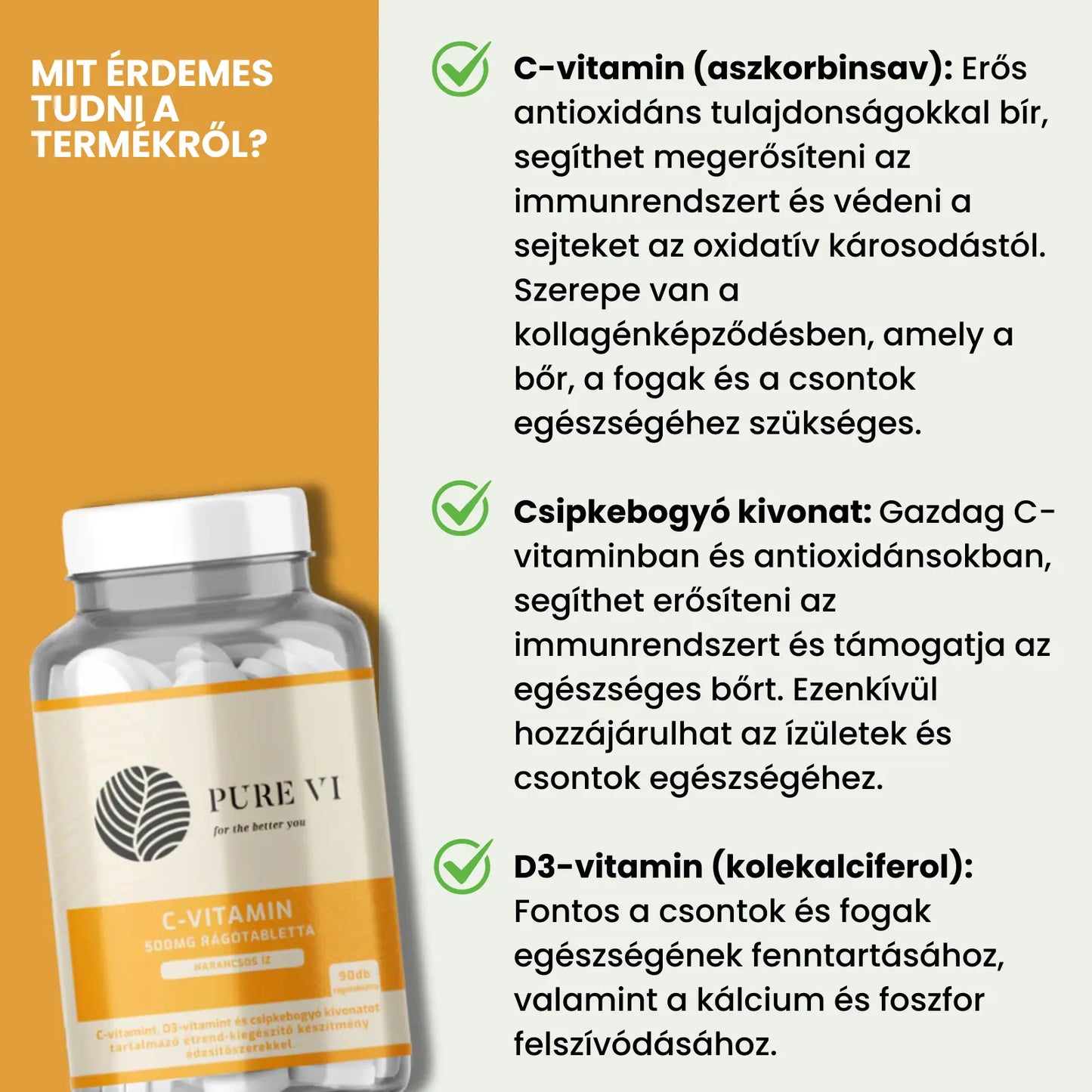 Pure Vi C-vitamin Rágótabletta