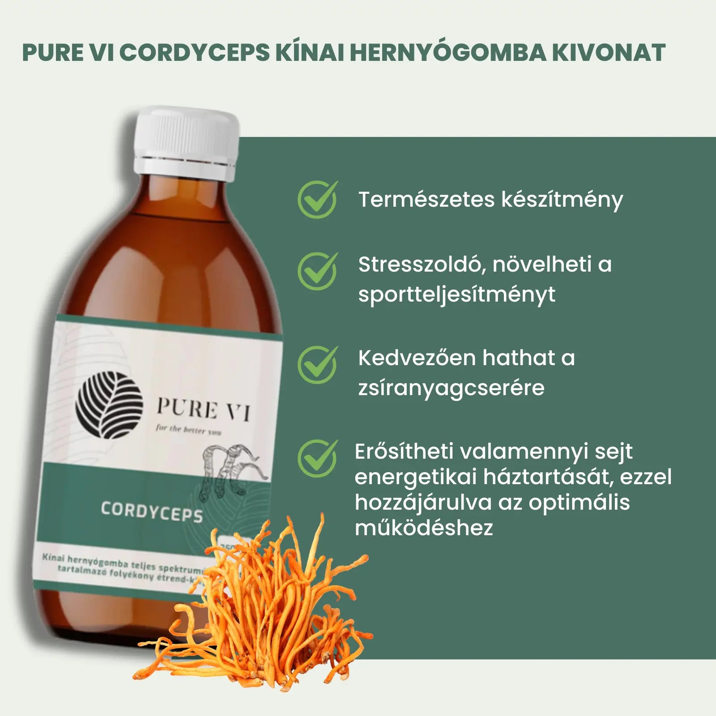 Pure Vi Cordyceps Kínai Hernyógomba Kivonat