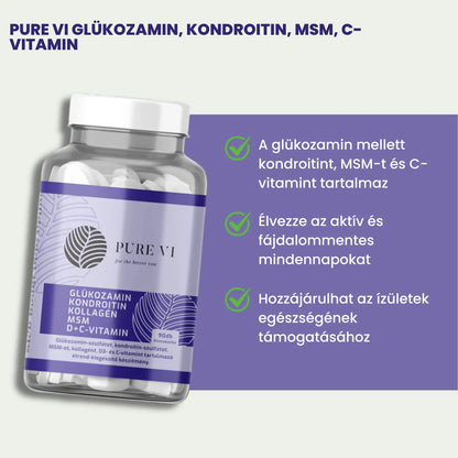 Pure Vi Glükozamin, Kondroitin, MSM, C-vitamin