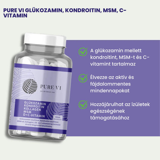 Pure Vi Glükozamin, Kondroitin, MSM, C-vitamin