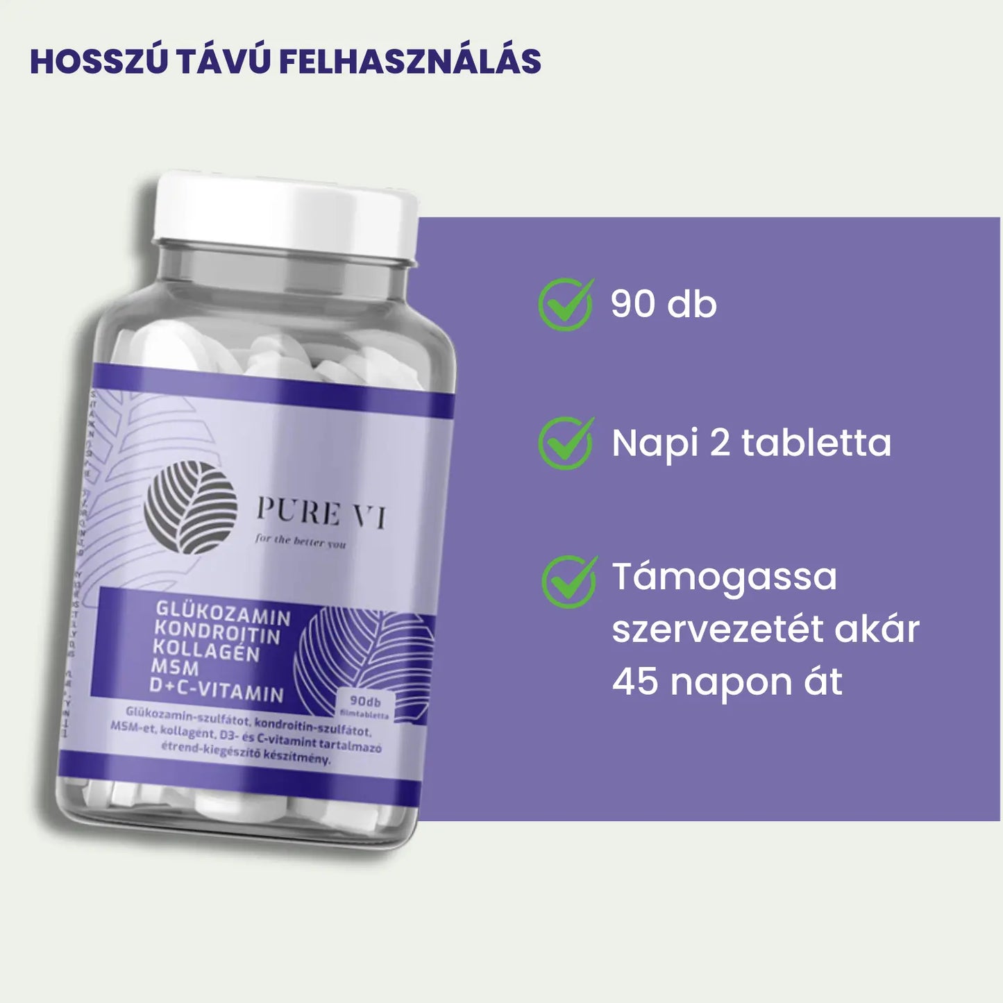 Pure Vi Glükozamin, Kondroitin, MSM, C-vitamin