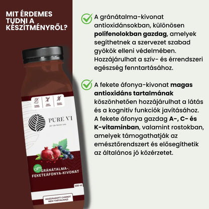Pure Vi Gránátalma, Feketeáfonya Kivonat