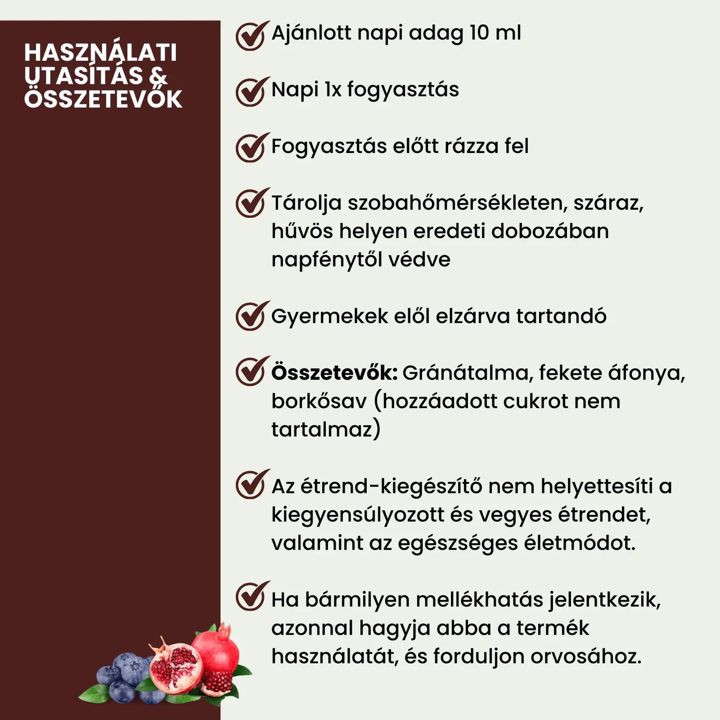 Pure Vi Gránátalma, Feketeáfonya Kivonat