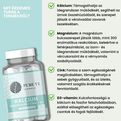Pure Vi Kalcium, Magnézium, Cink, D3-vitamin